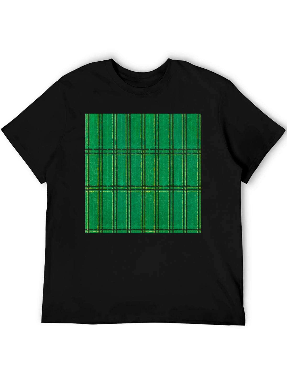 Green Plaid Graphic Tee - Modern Casual Style