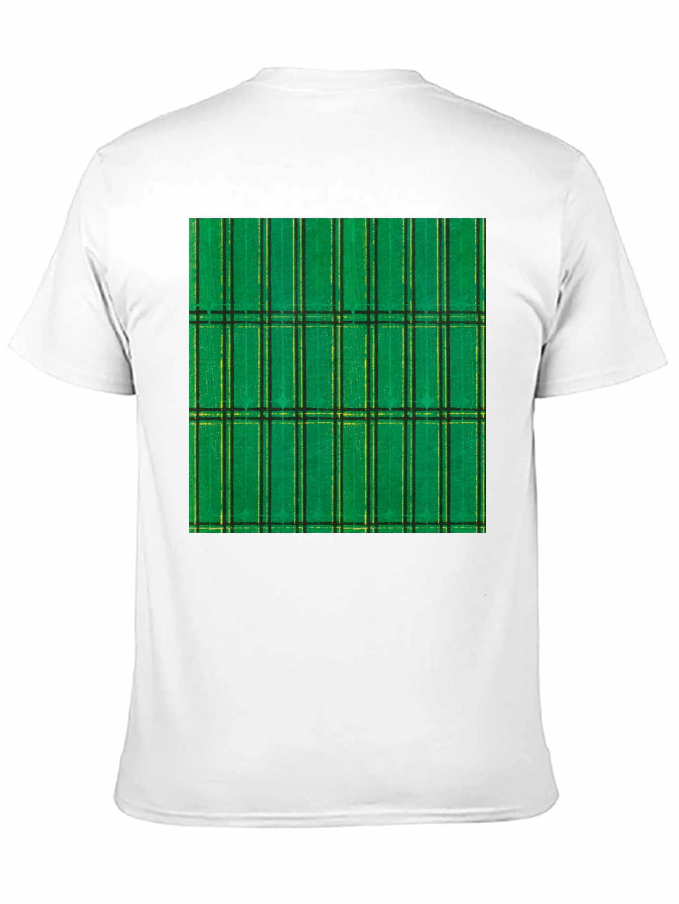 Green Plaid Graphic Tee - Modern Casual Style