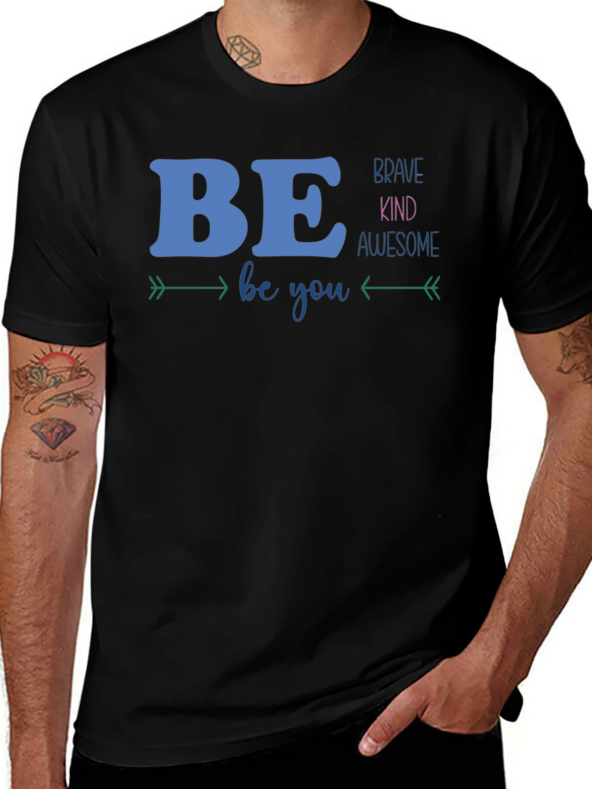 Be Brave Kind Awesome Graphic T-Shirt
