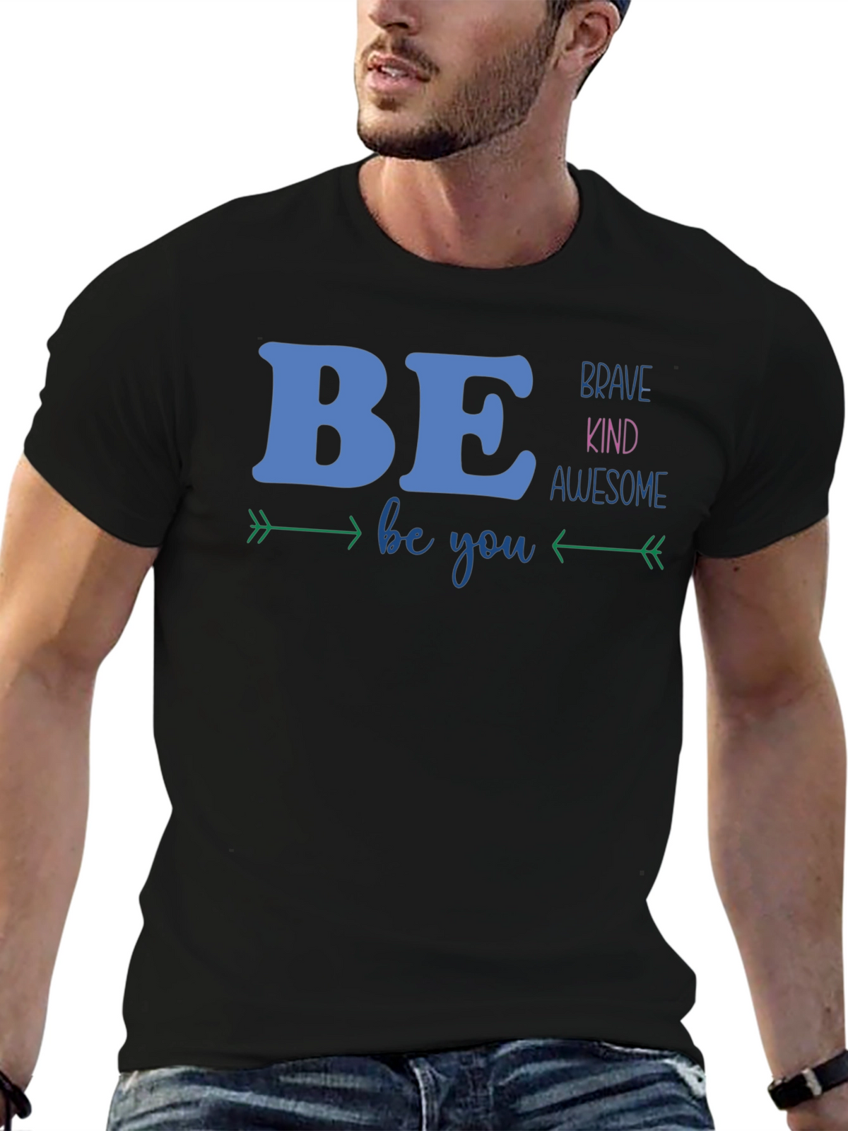 Be Brave Kind Awesome Graphic T-Shirt