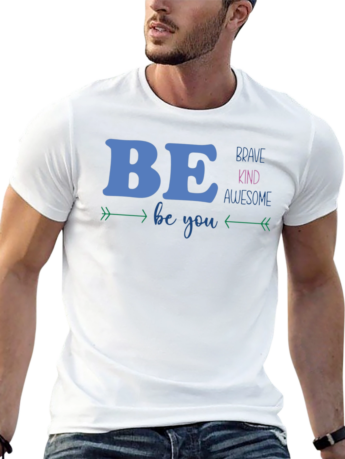 Be Brave Kind Awesome Graphic T-Shirt