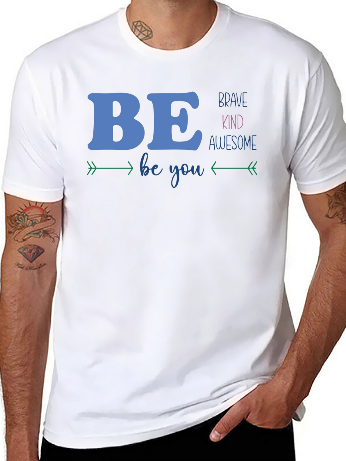 Be Brave Kind Awesome Graphic T-Shirt