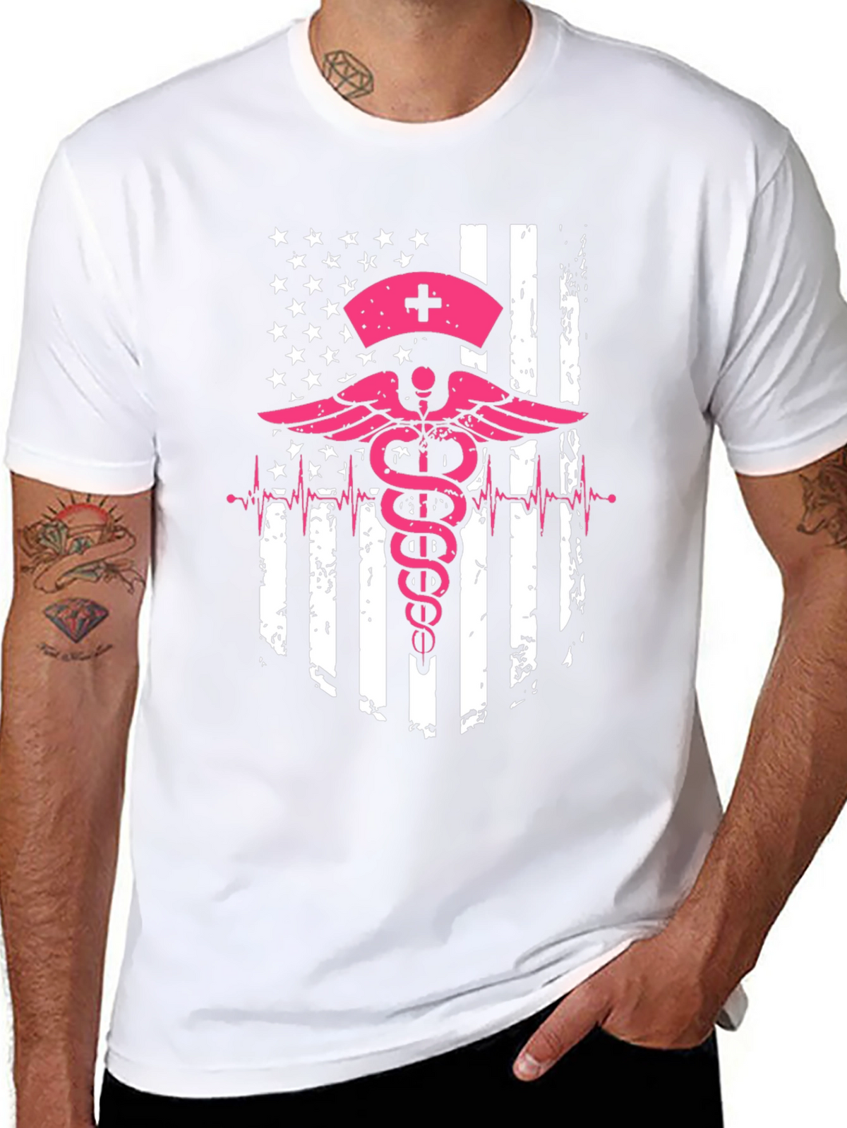 Nurse American Flag Graphic Tee