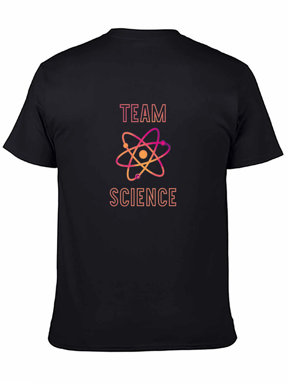 Team Science Black T-Shirt with Atom Design