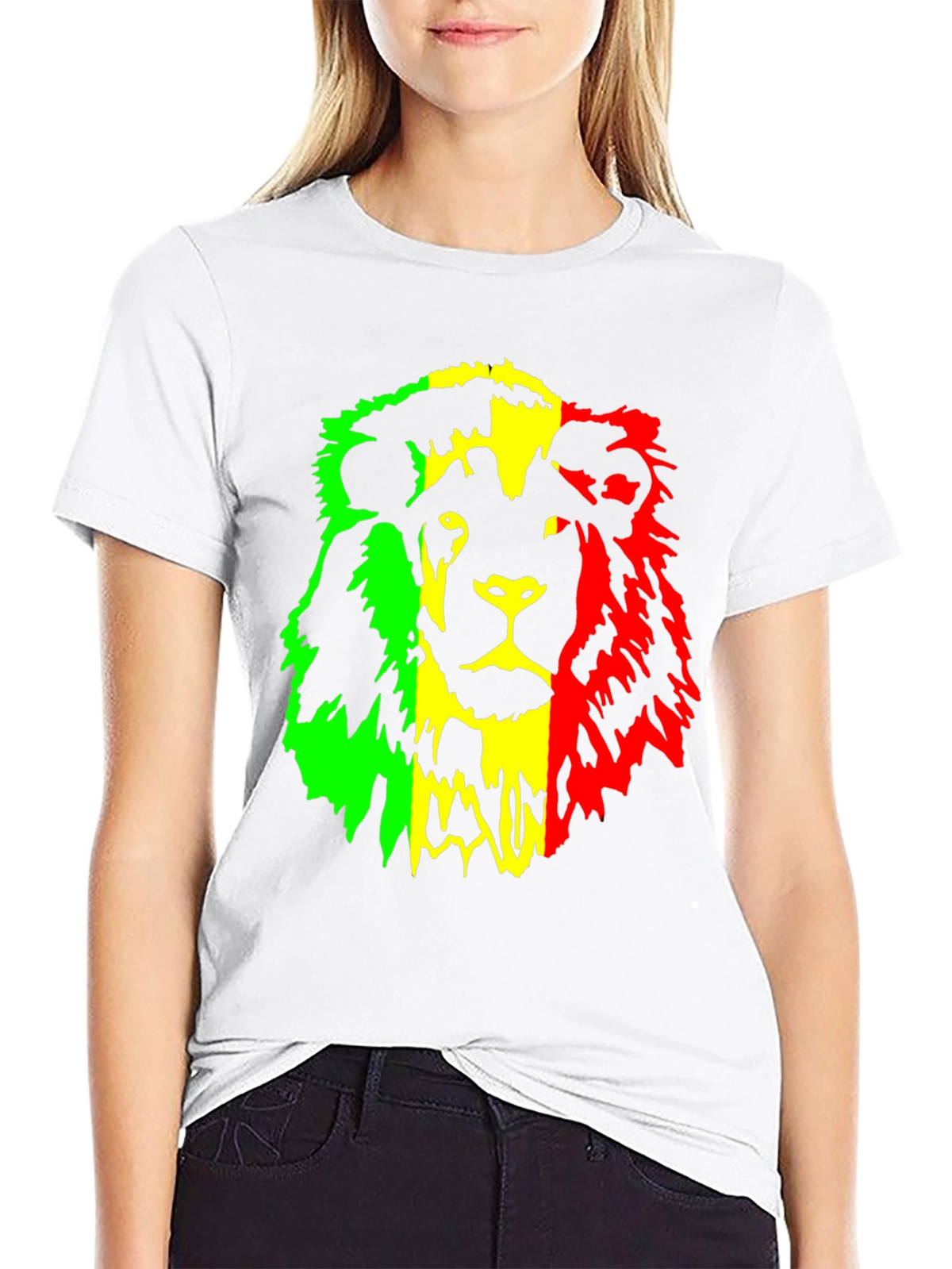 Rasta Lion Graphic Tee - Reggae Inspired Black T-Shirt