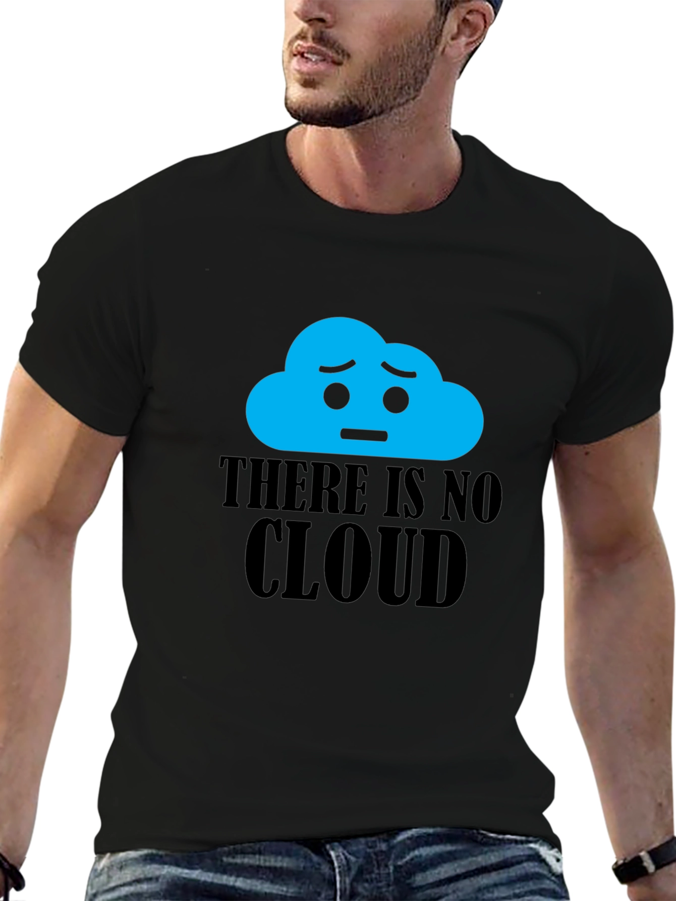 Sad Cloud Graphic T-Shirt - Black Humor Tee