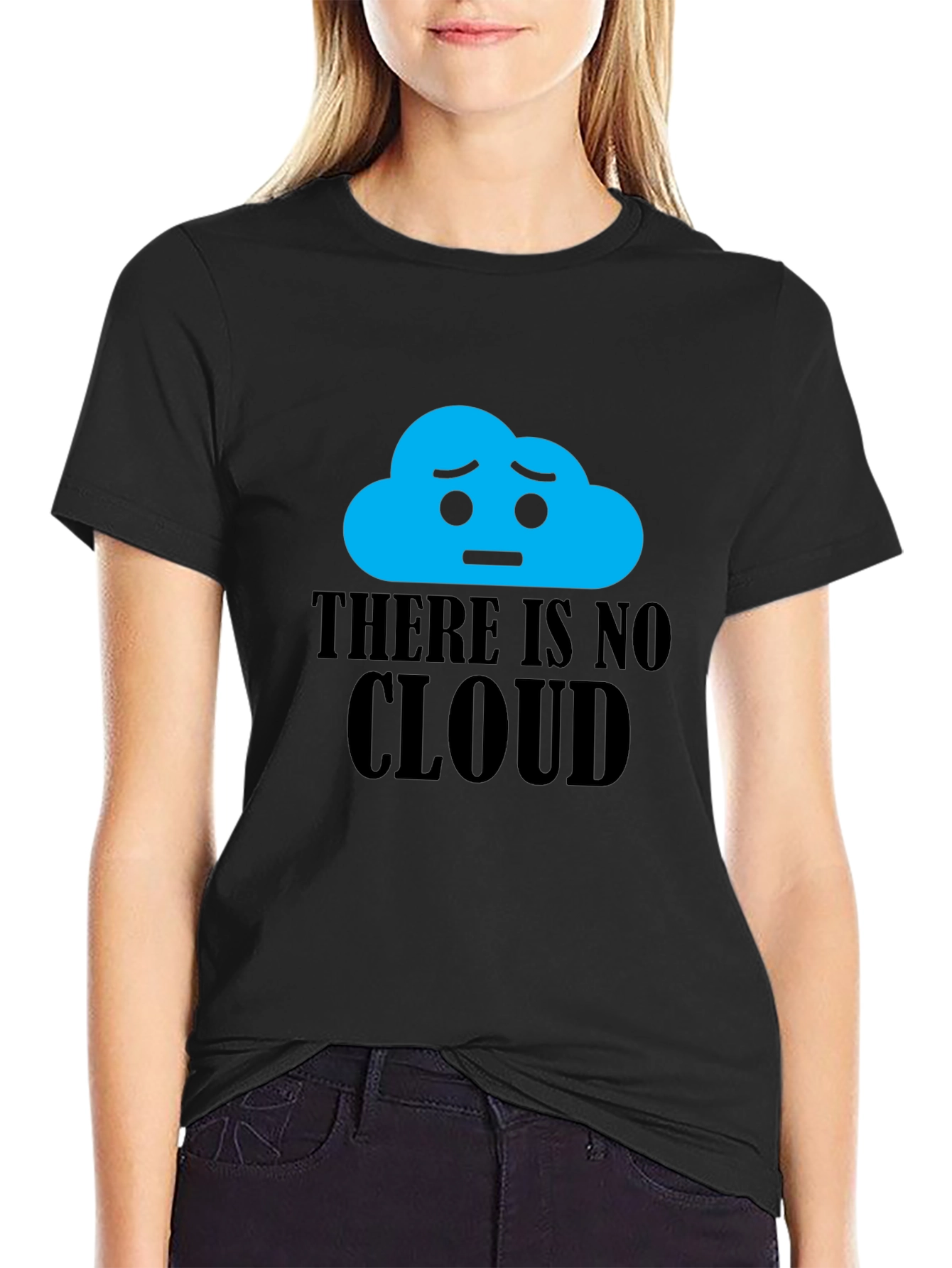 Sad Cloud Graphic T-Shirt - Black Humor Tee
