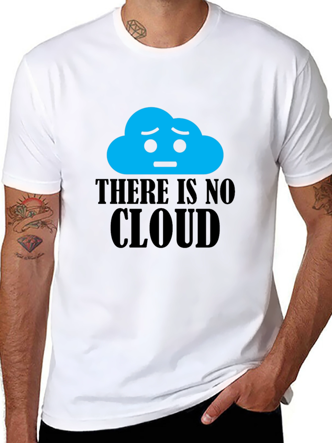 Sad Cloud Graphic T-Shirt - Black Humor Tee