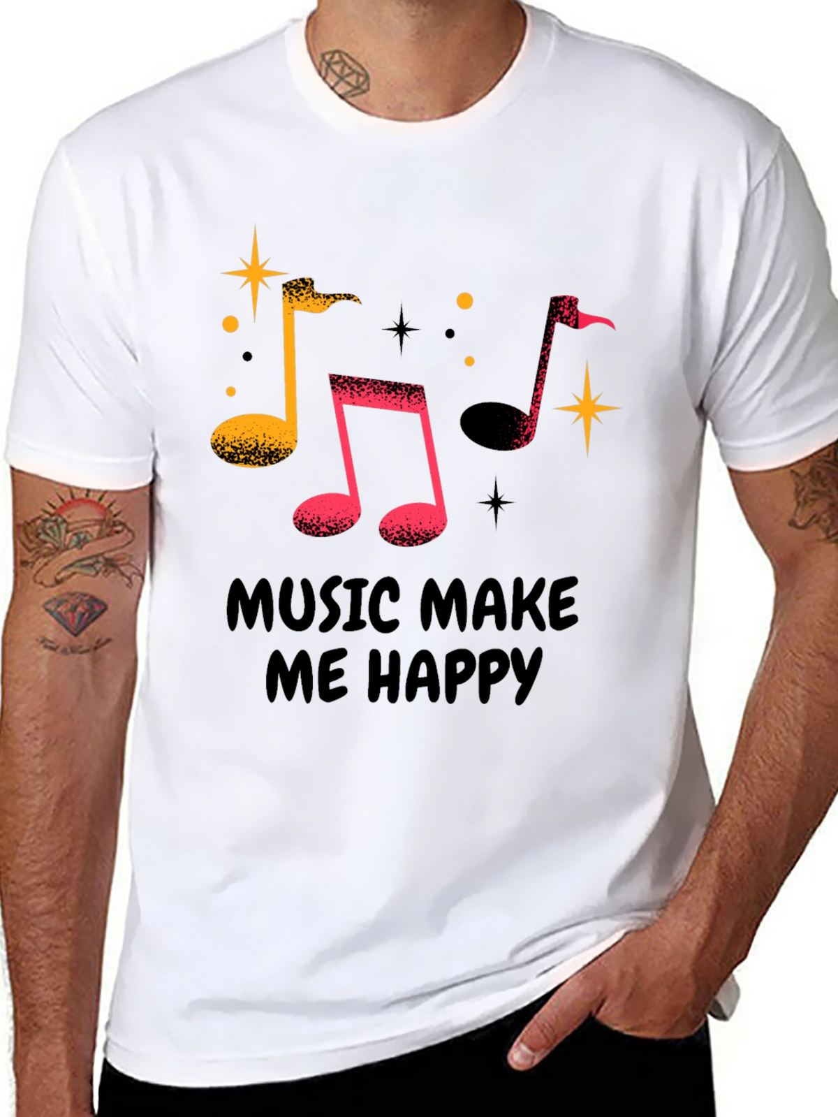 Music Makes Me Happy Graphic T-Shirt