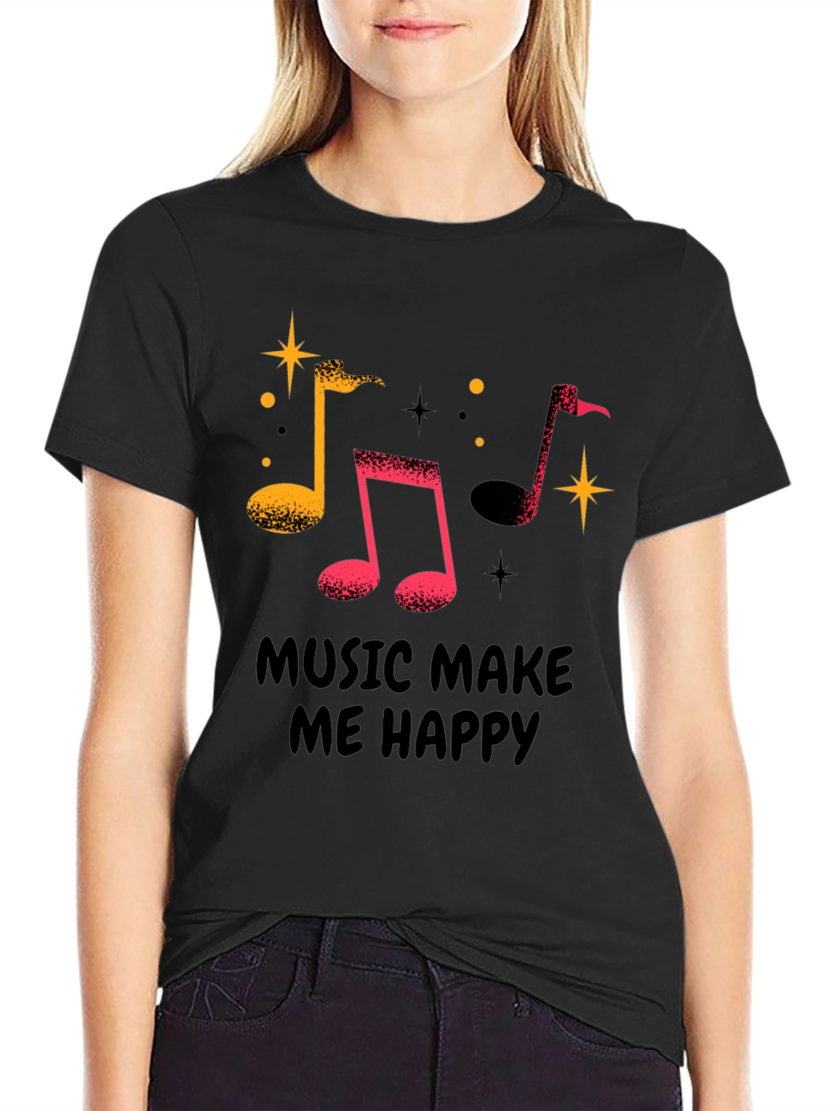 Music Makes Me Happy Graphic T-Shirt
