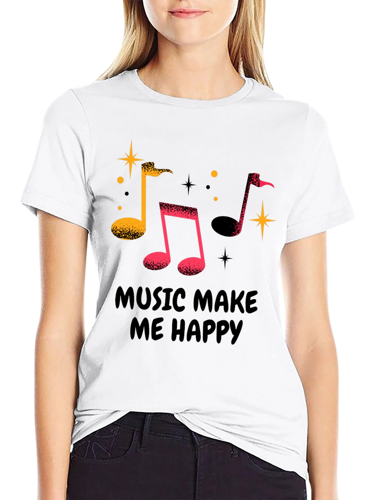 Music Makes Me Happy Graphic T-Shirt