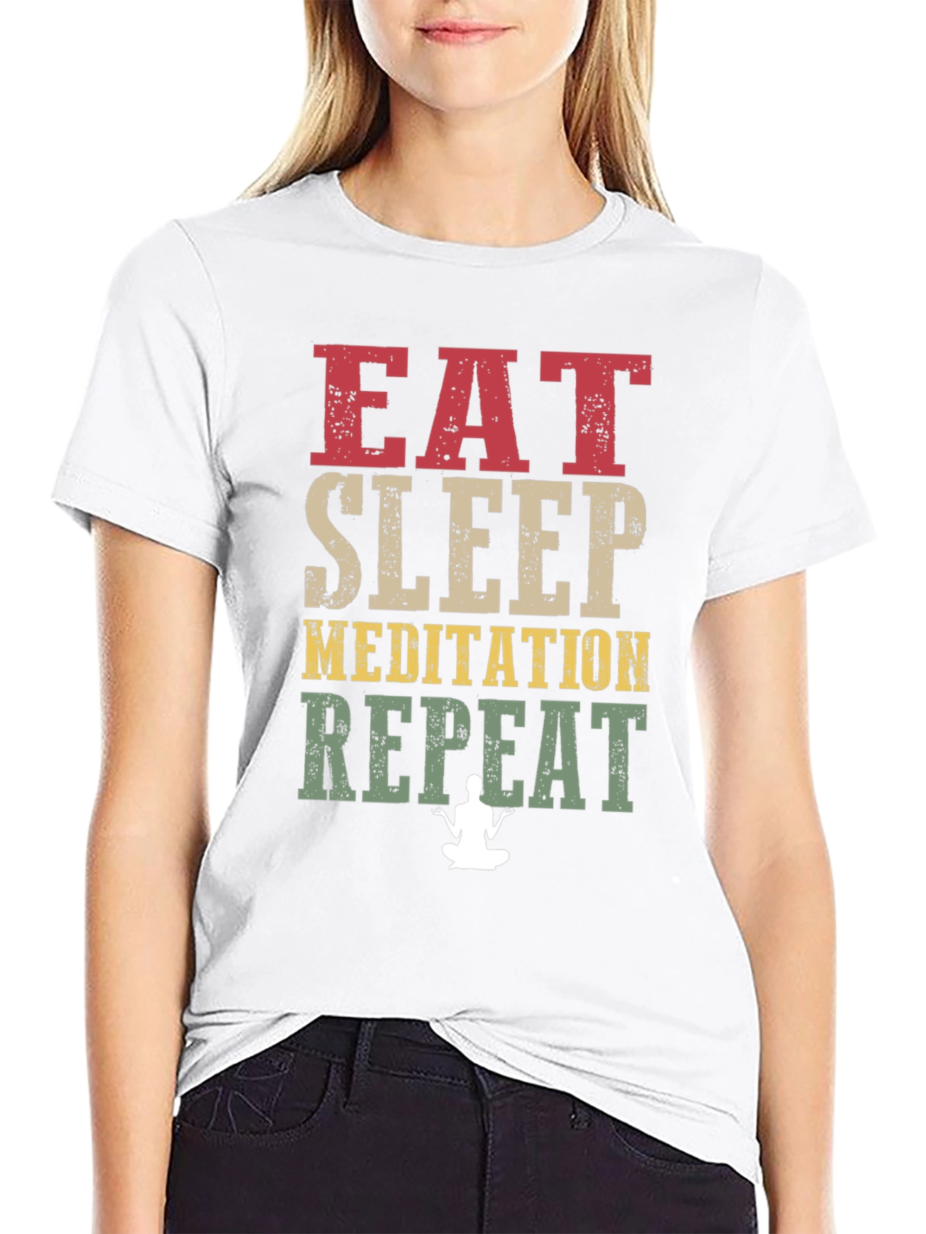 Eat Sleep Meditation Repeat T-Shirt - Relax & Focus