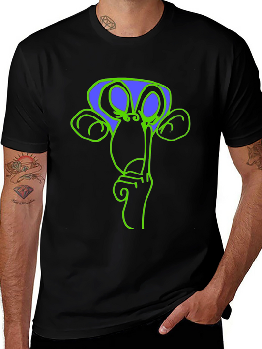 Shhh Monkey Graphic Tee - Casual Black T-Shirt