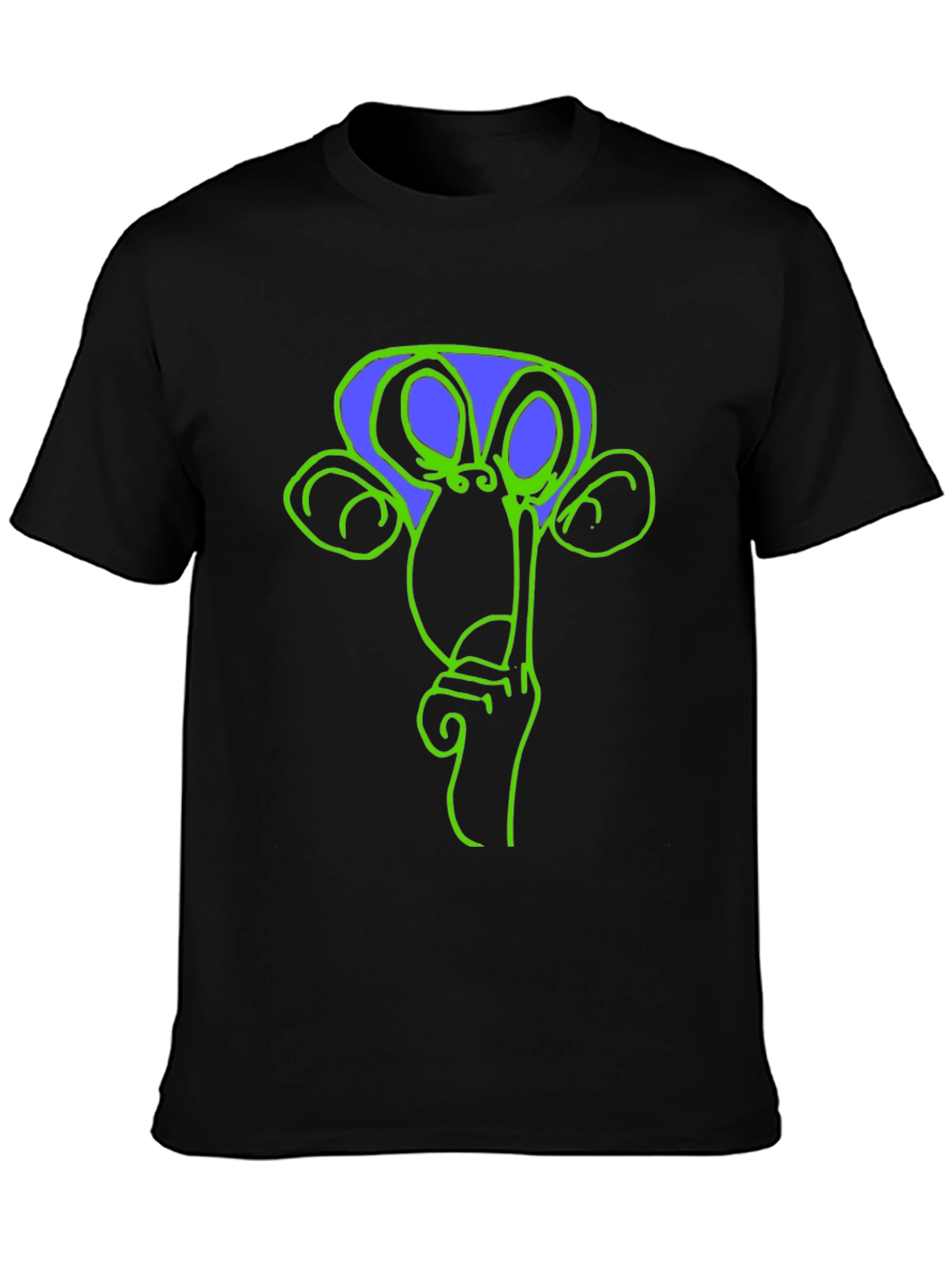 Shhh Monkey Graphic Tee - Casual Black T-Shirt