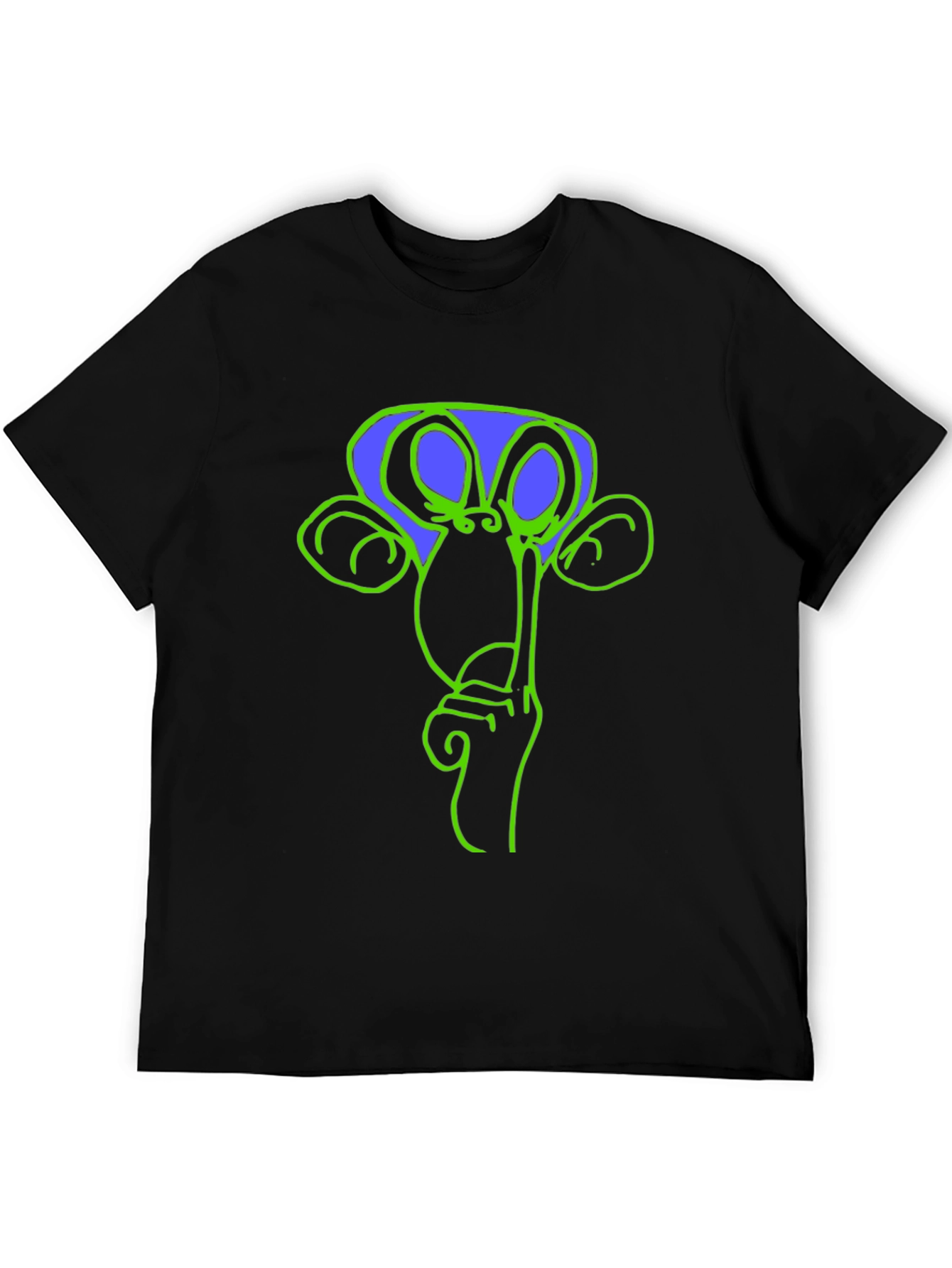 Shhh Monkey Graphic Tee - Casual Black T-Shirt