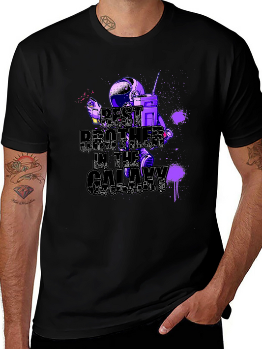 Best Brother in the Galaxy Astronaut T-Shirt - Black