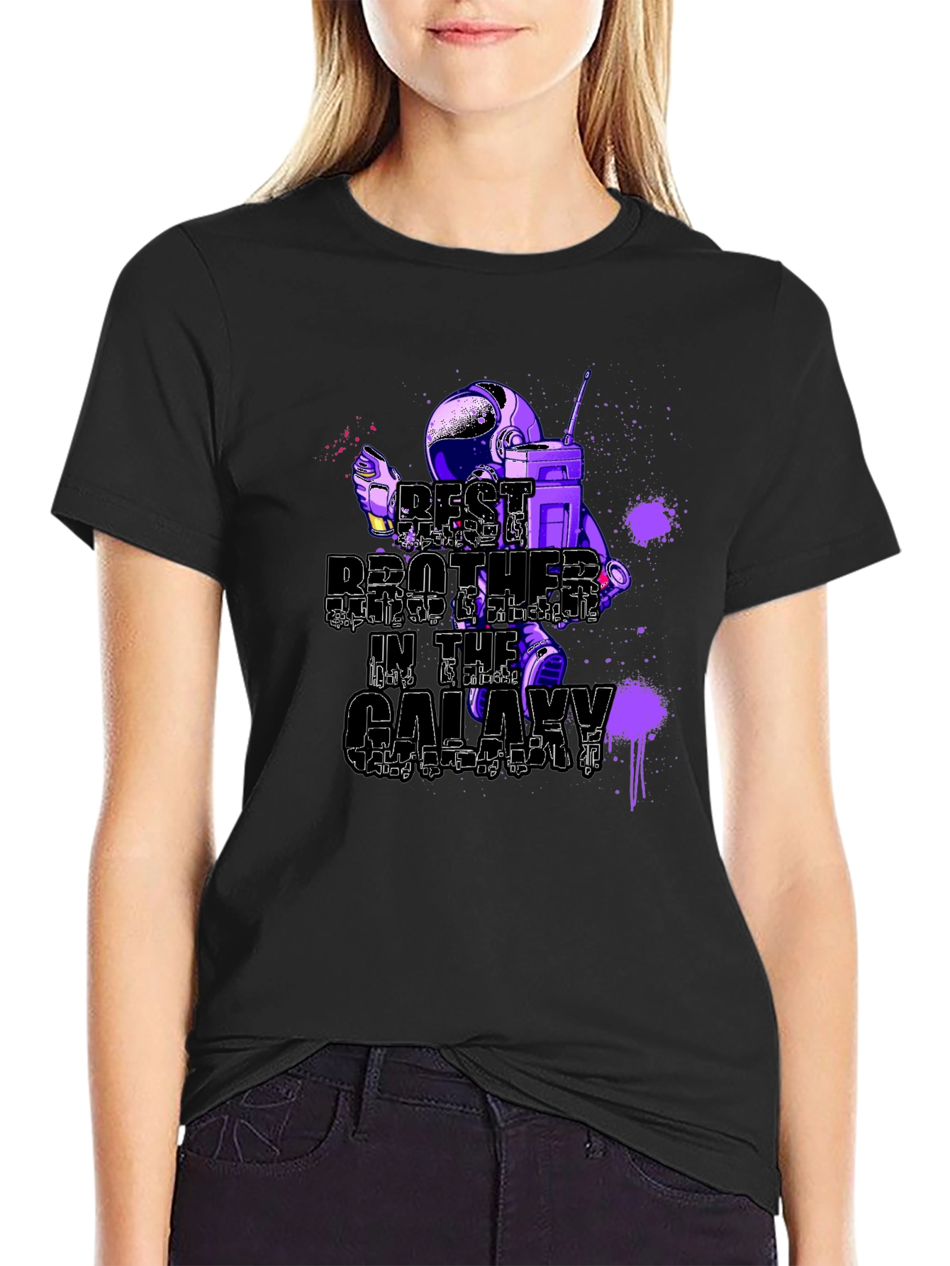Best Brother in the Galaxy Astronaut T-Shirt - Black