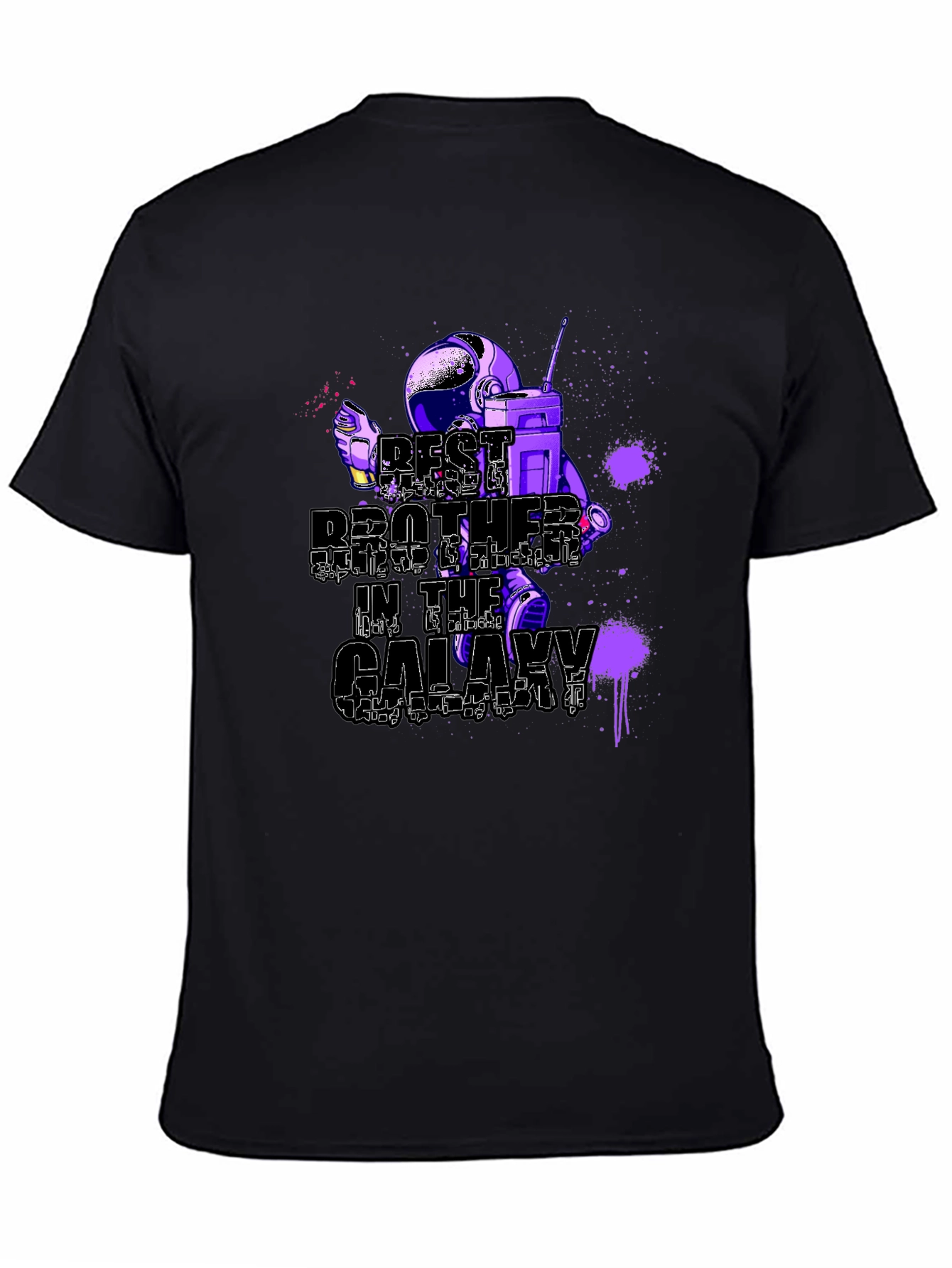 Best Brother in the Galaxy Astronaut T-Shirt - Black