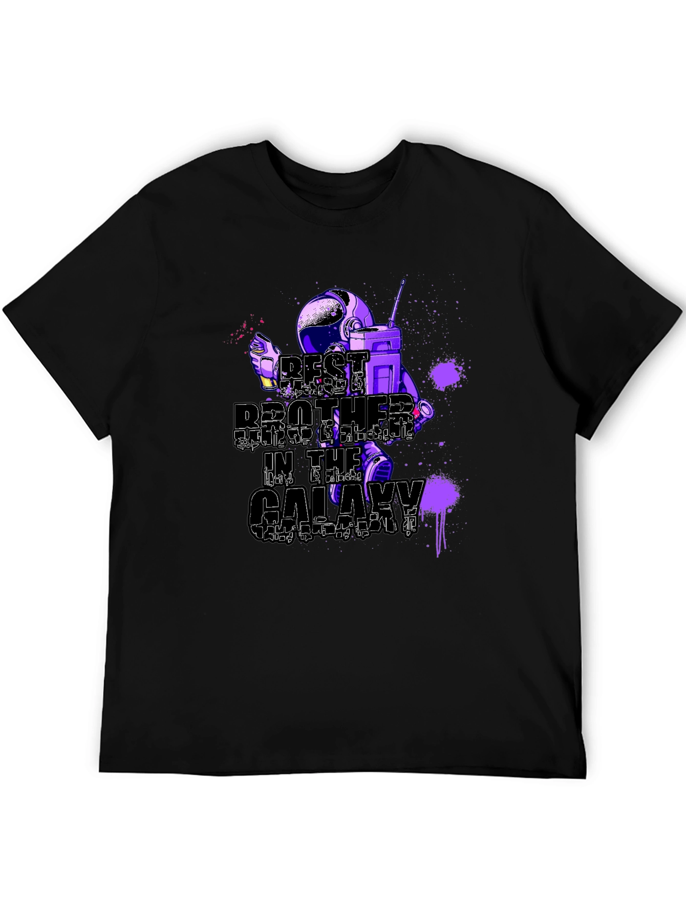 Best Brother in the Galaxy Astronaut T-Shirt - Black