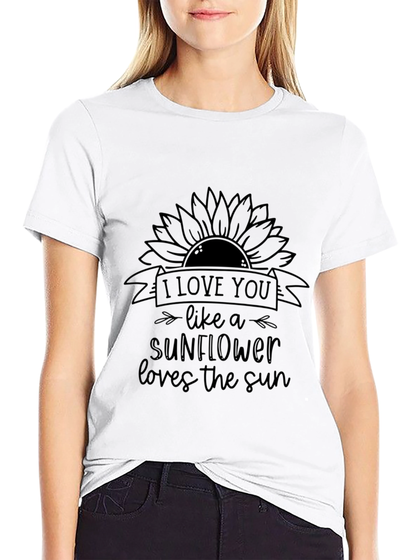 I Love You Like A Sunflower Black T-Shirt