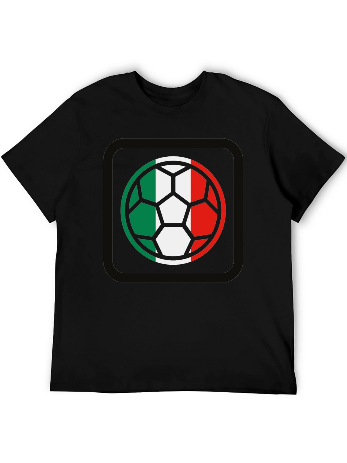 Italy Flag Soccer Ball Graphic T-Shirt