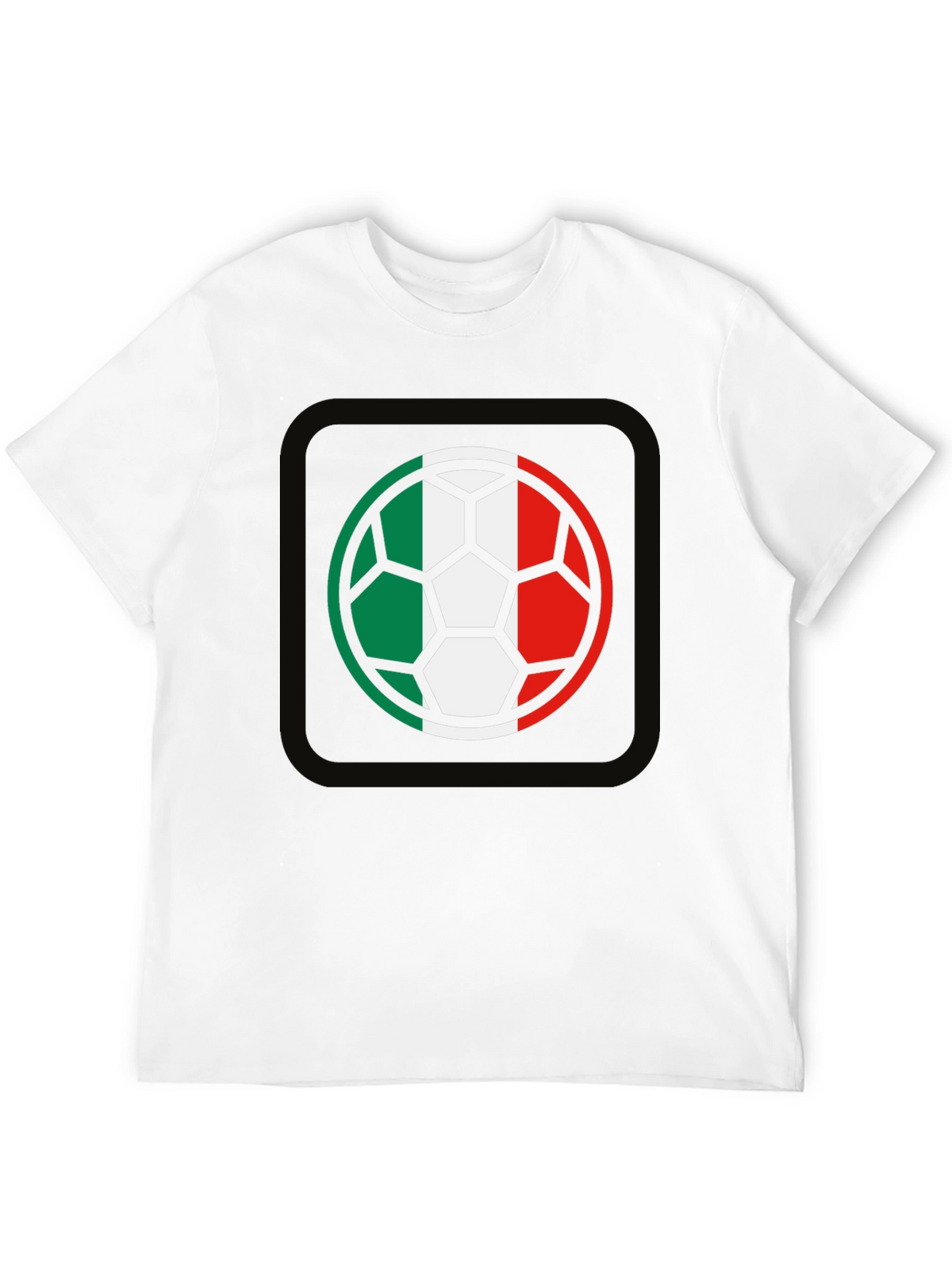 Italy Flag Soccer Ball Graphic T-Shirt