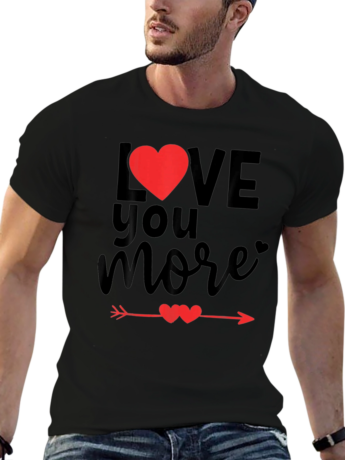 Love You More Valentines Day Graphic Tee