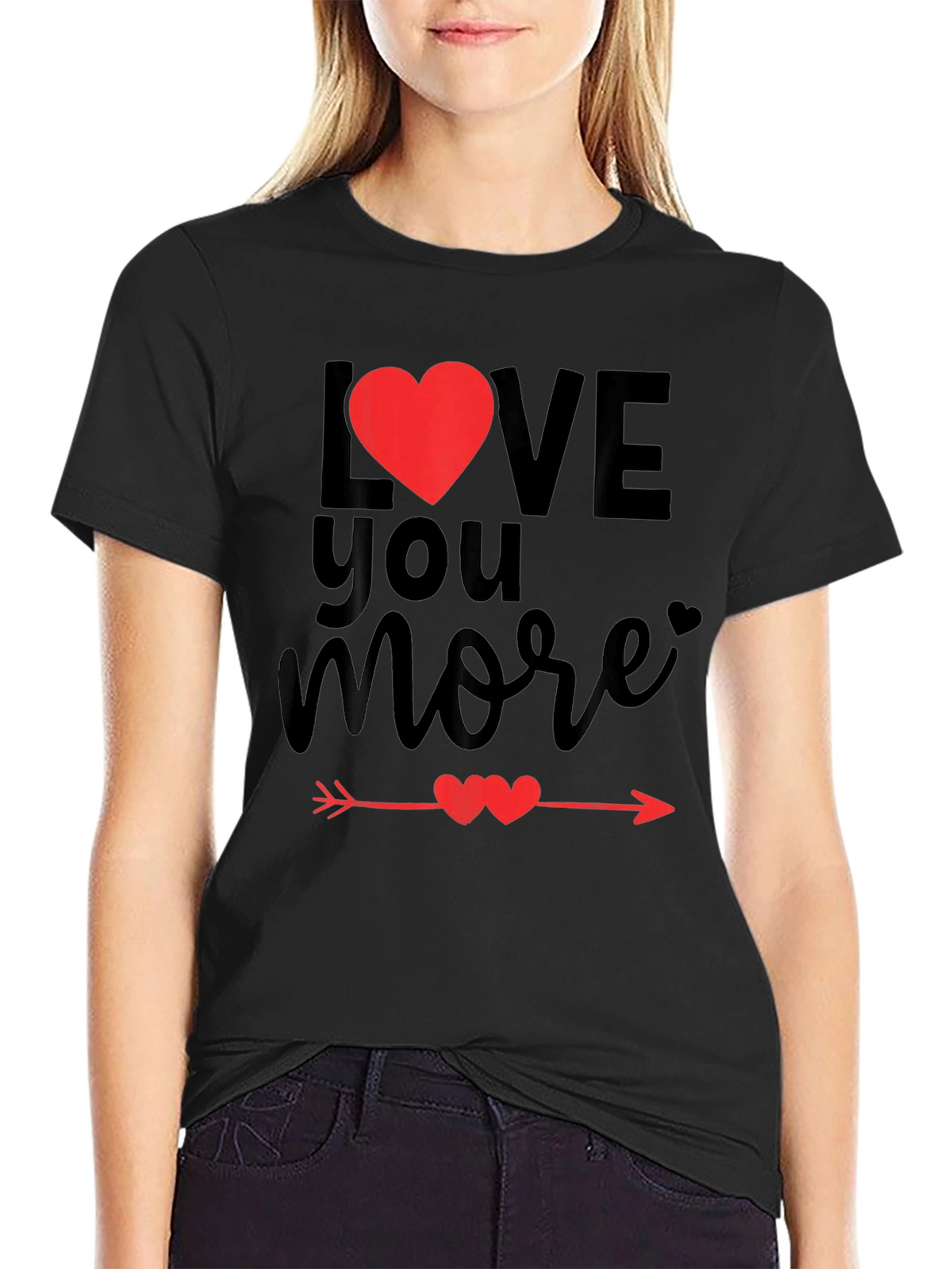 Love You More Valentines Day Graphic Tee