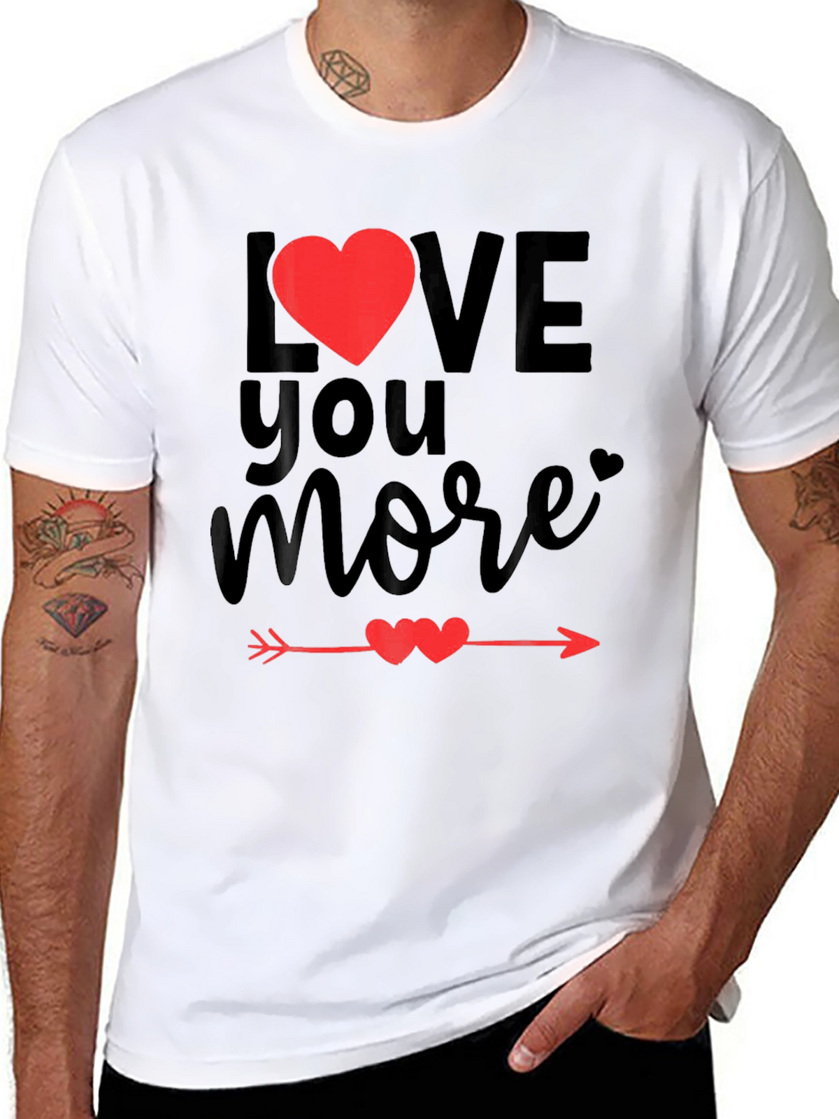 Love You More Valentines Day Graphic Tee