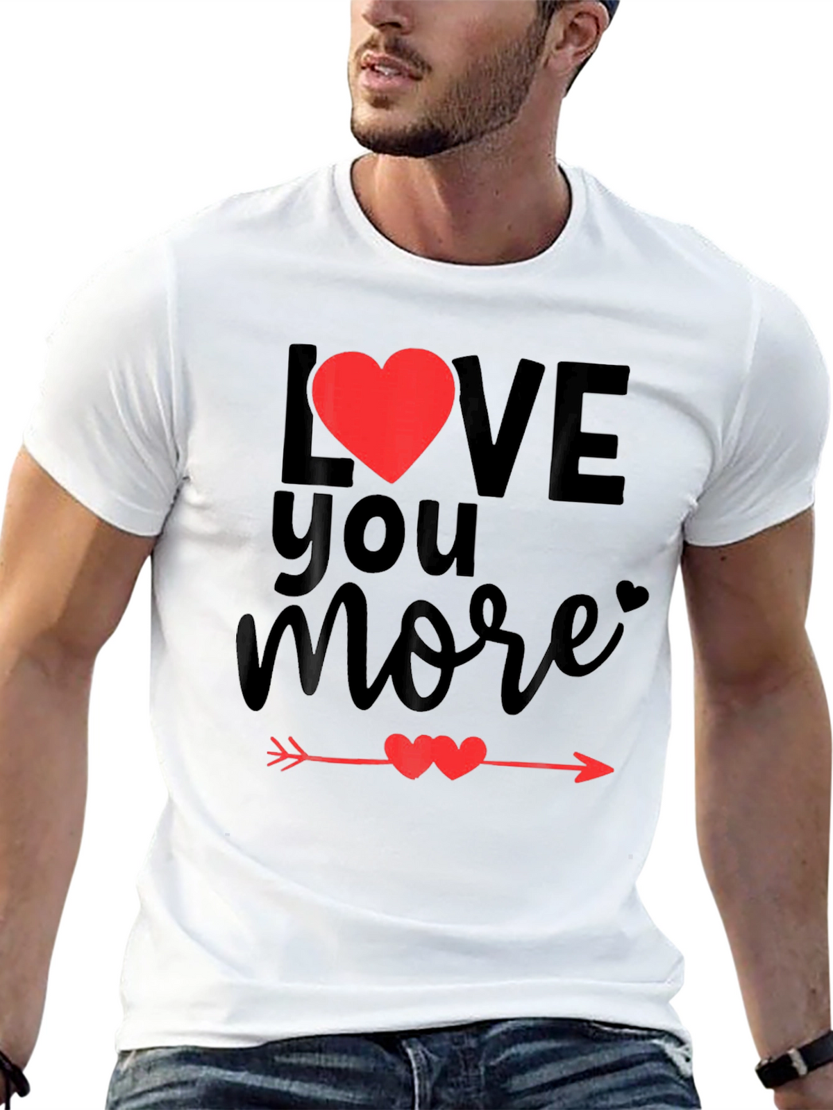 Love You More Valentines Day Graphic Tee