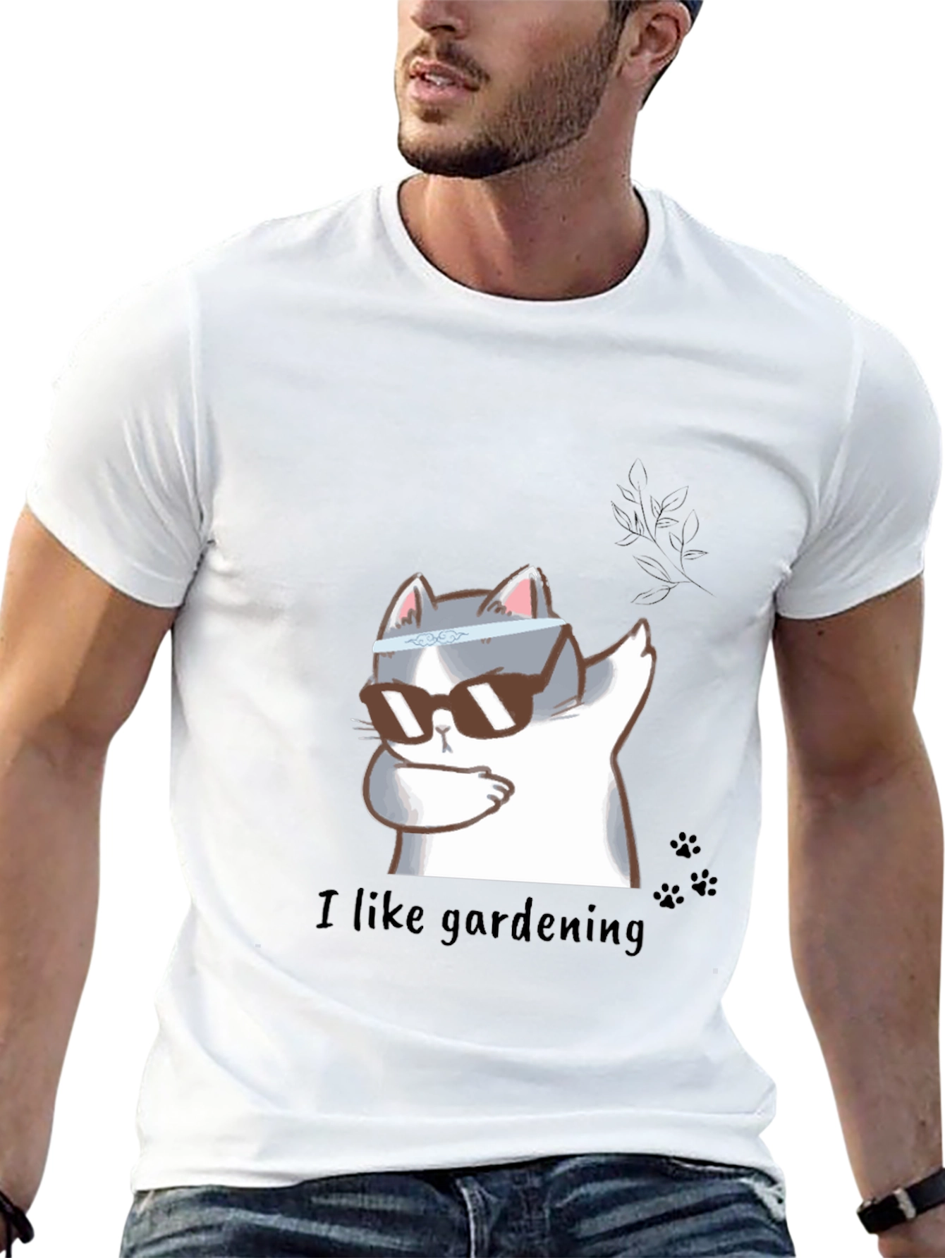 Cool Cat Gardener T-Shirt - Funny Design