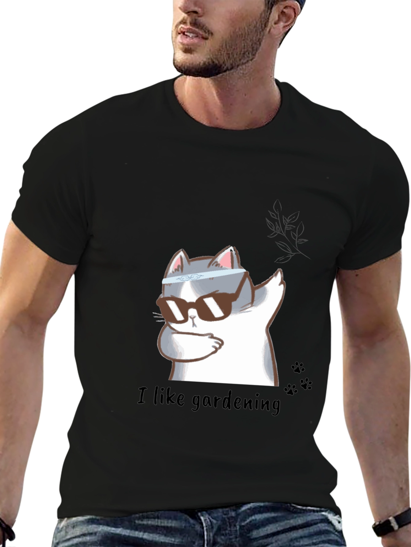 Cool Cat Gardener T-Shirt - Funny Design