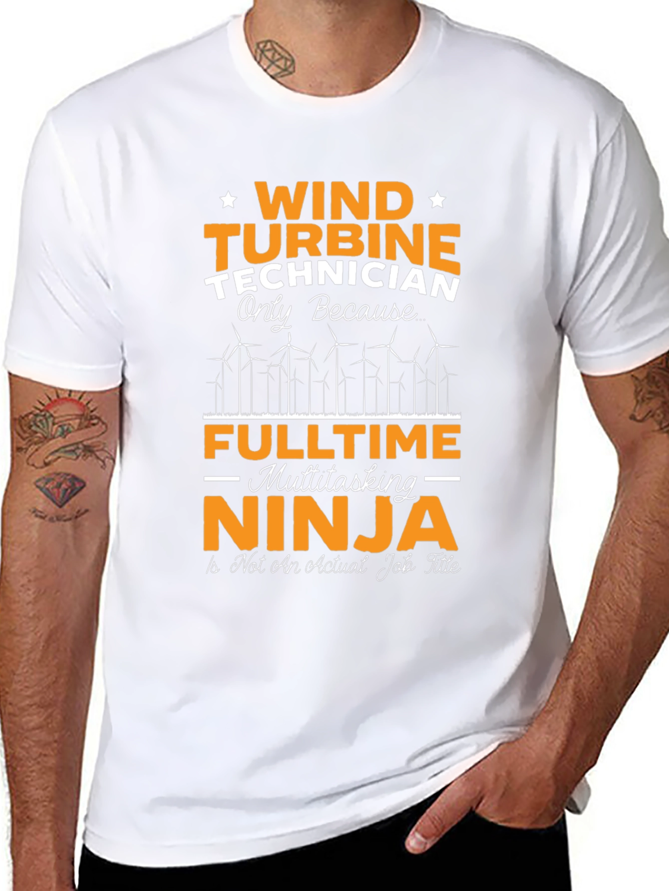 Wind Turbine Technician T-Shirt - Multitasking Ninja