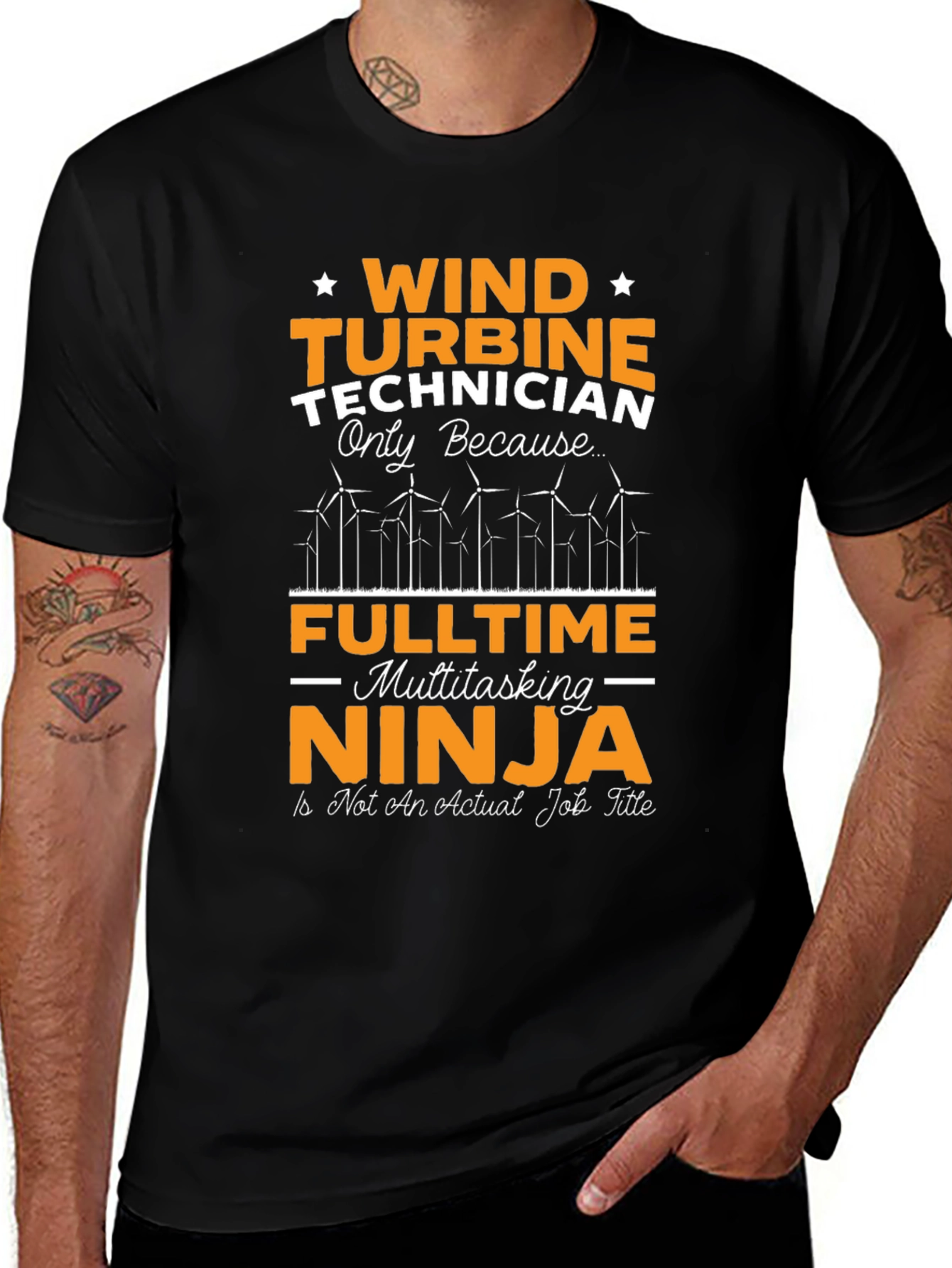 Wind Turbine Technician T-Shirt - Multitasking Ninja