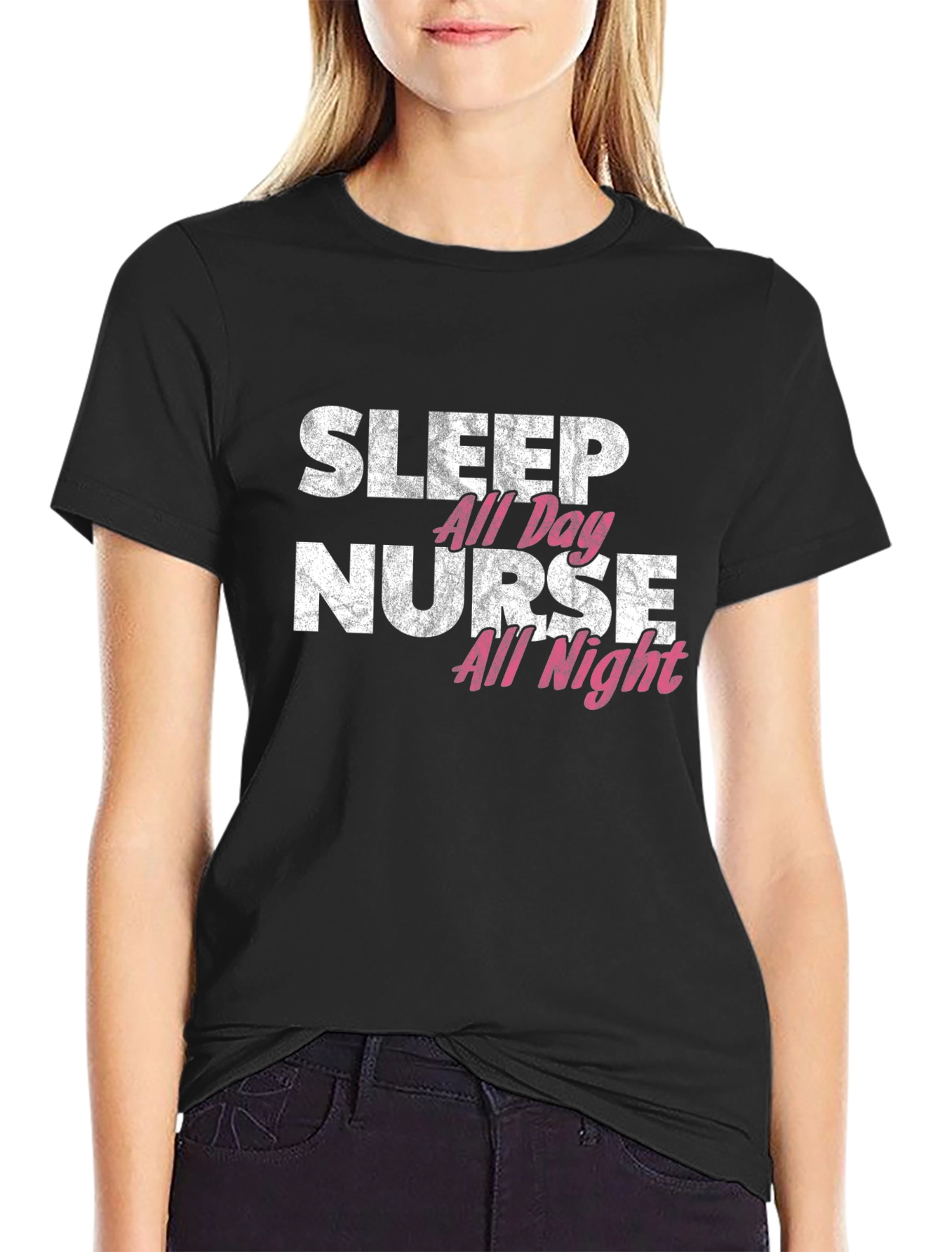 Sleep All Day Nurse All Night Graphic Tee