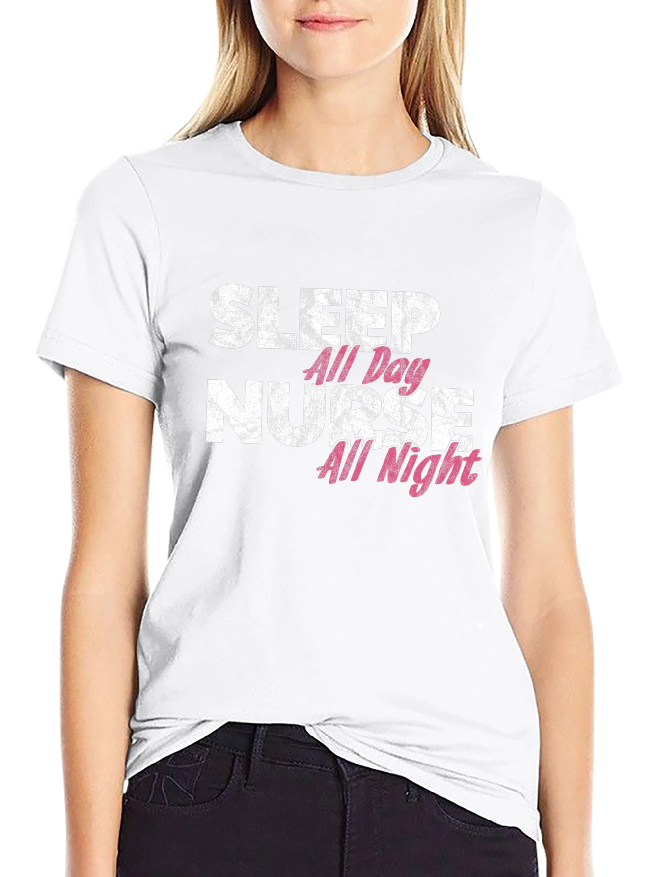 Sleep All Day Nurse All Night Graphic Tee