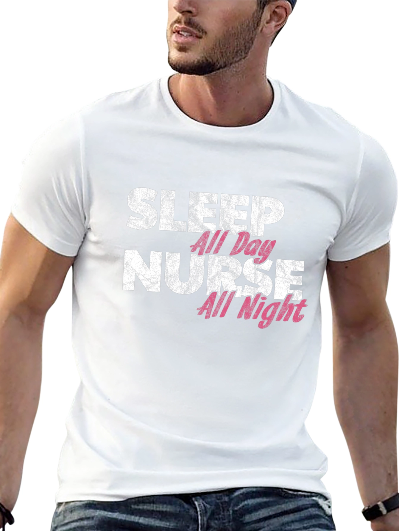 Sleep All Day Nurse All Night Graphic Tee