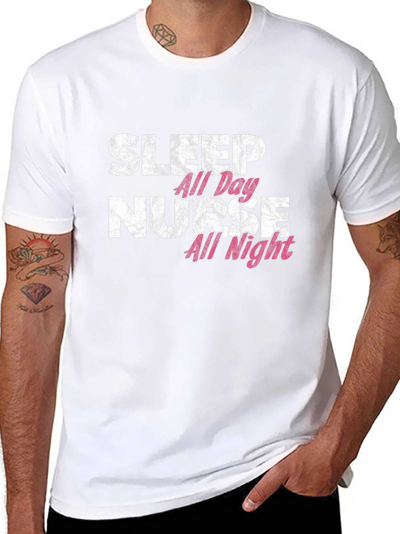 Sleep All Day Nurse All Night Graphic Tee