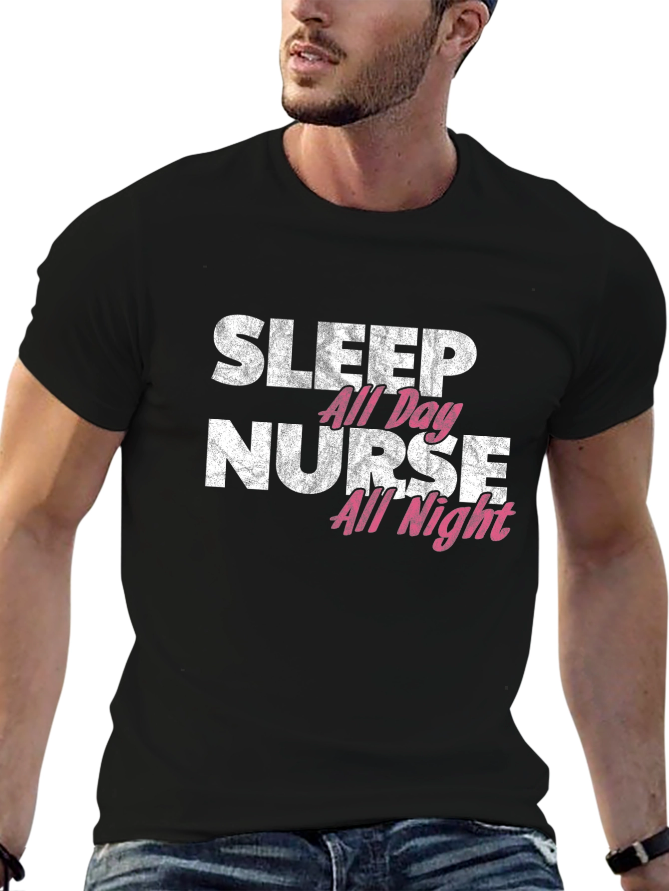 Sleep All Day Nurse All Night Graphic Tee