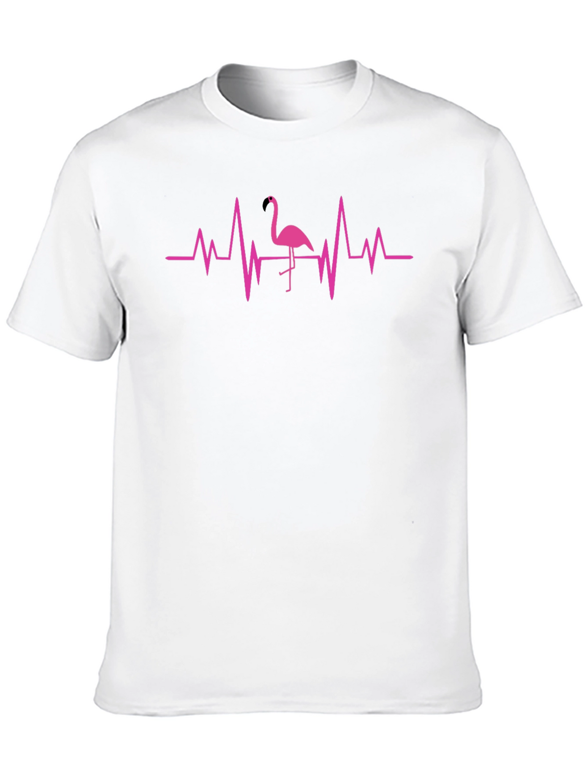 Flamingo Heartbeat Graphic Tee - Cool Casual Style