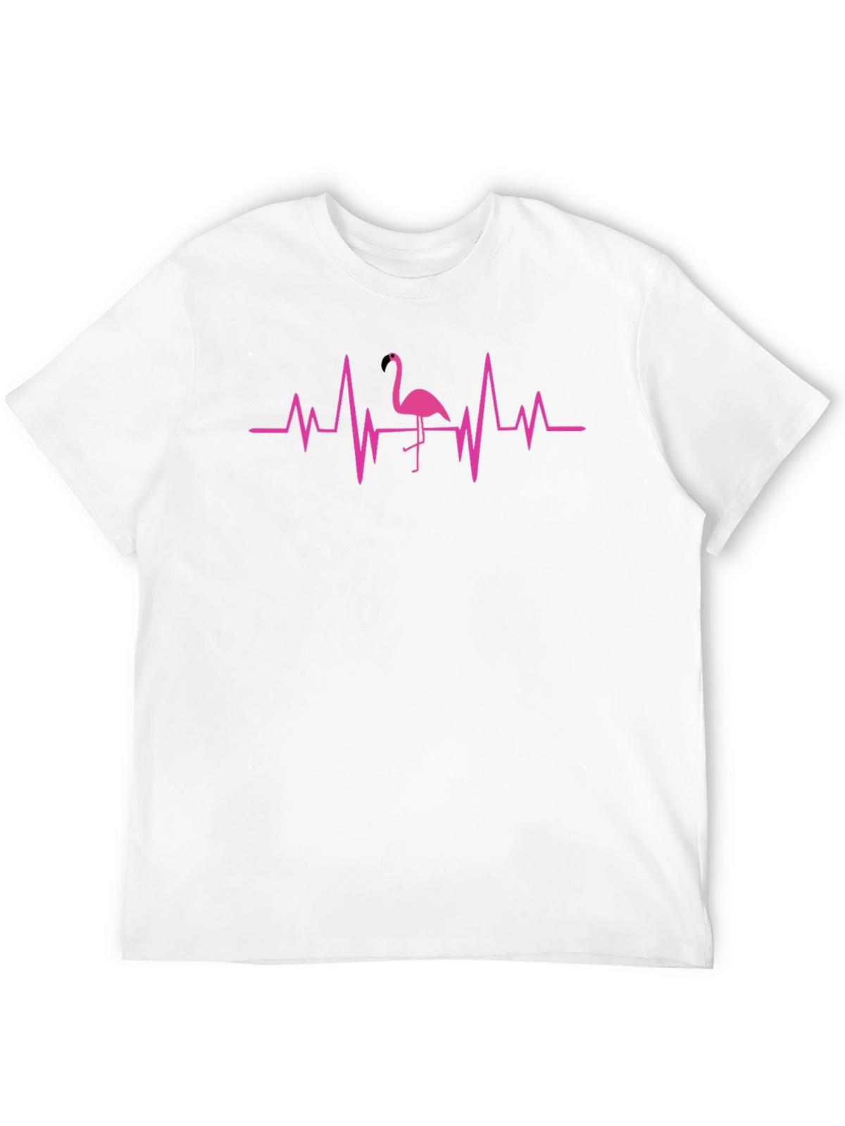 Flamingo Heartbeat Graphic Tee - Cool Casual Style
