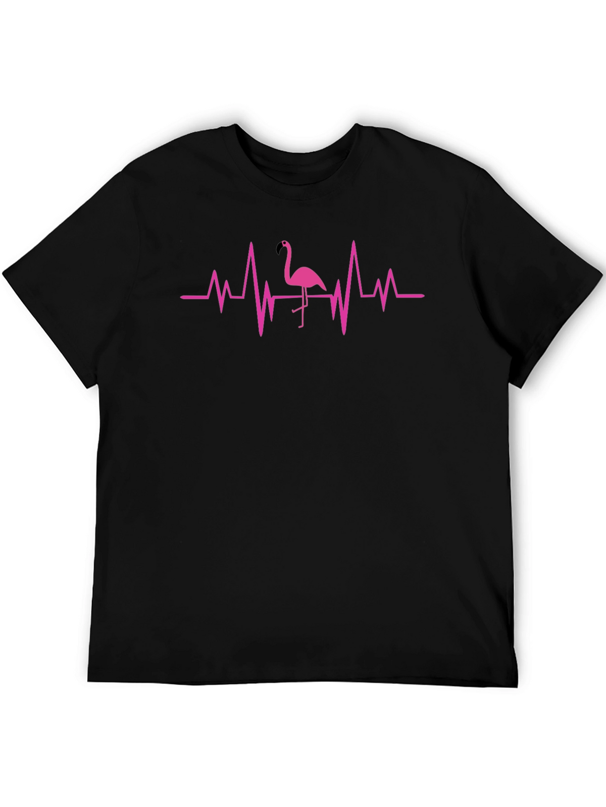 Flamingo Heartbeat Graphic Tee - Cool Casual Style