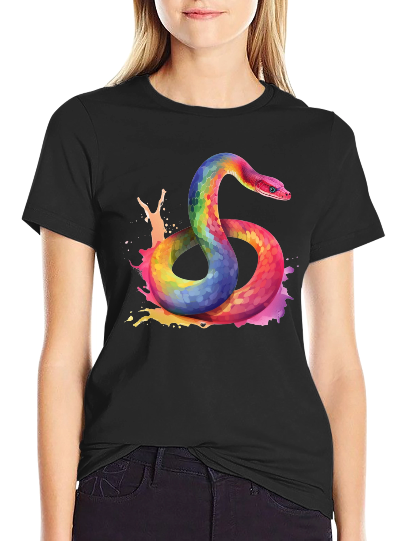 Rainbow Snake Graphic Tee - Bold Style