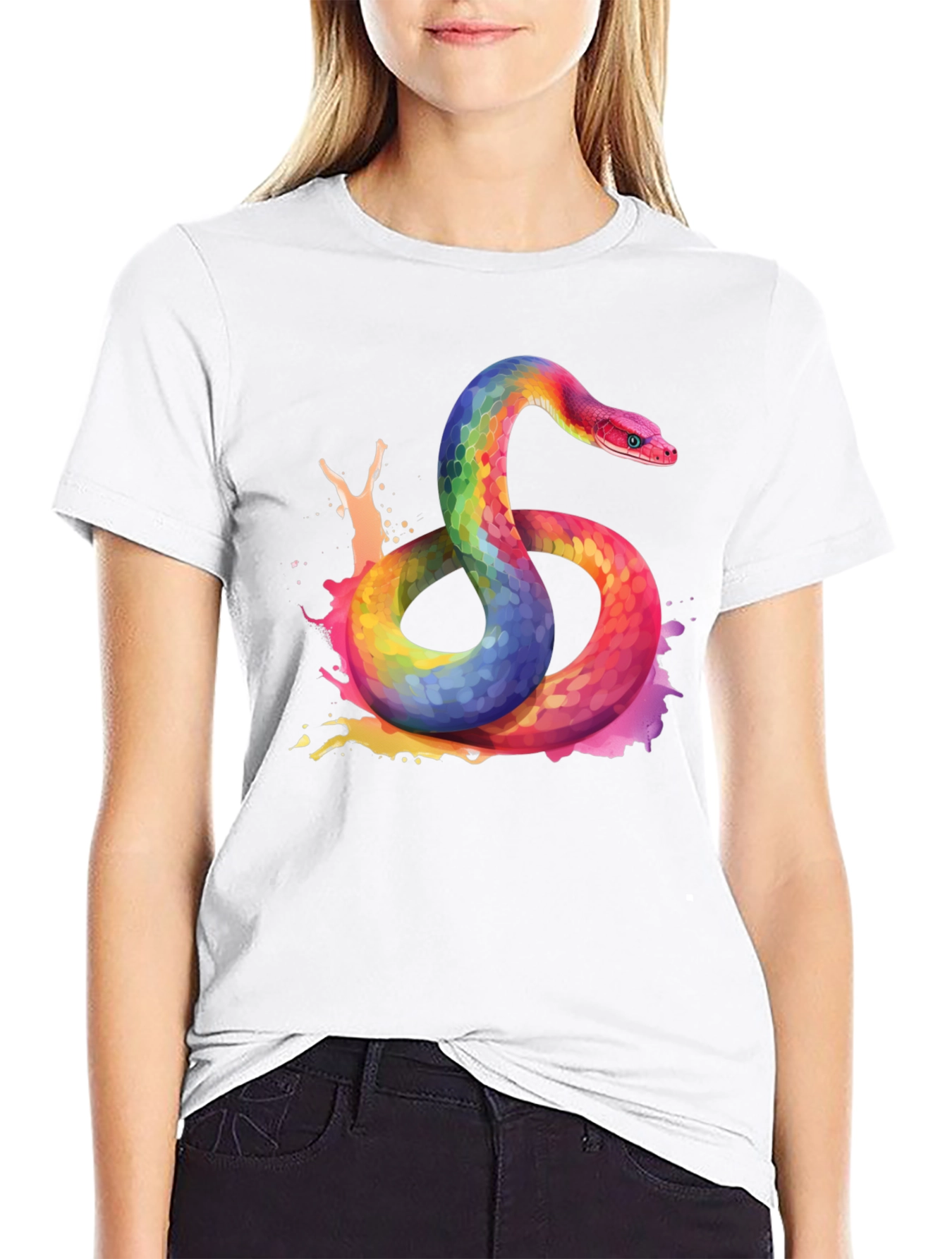 Rainbow Snake Graphic Tee - Bold Style