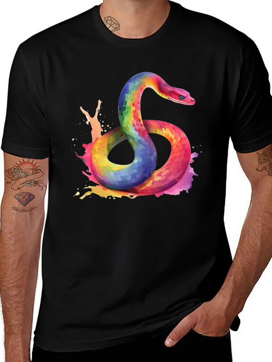 Rainbow Snake Graphic Tee - Bold Style