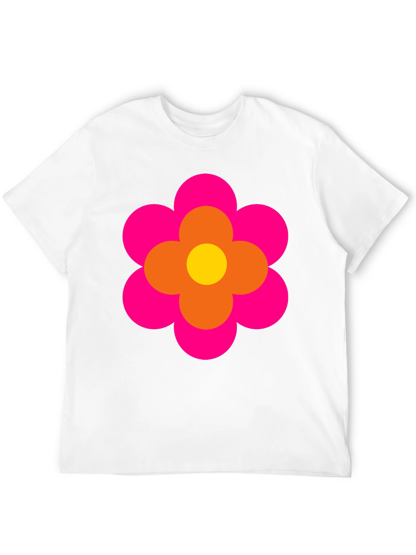 Retro Flower Power Graphic Tee - Black