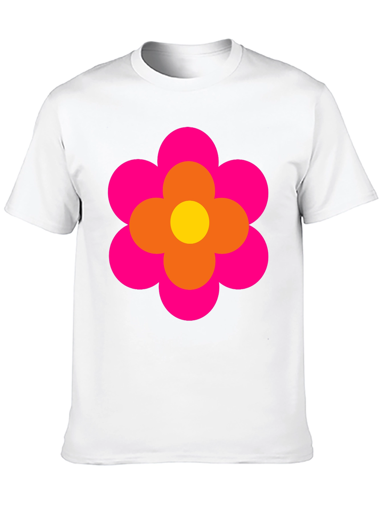 Retro Flower Power Graphic Tee - Black
