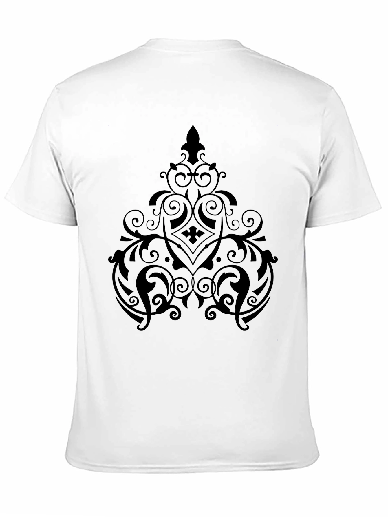Elegant Black Graphic Tee - Ornate Design