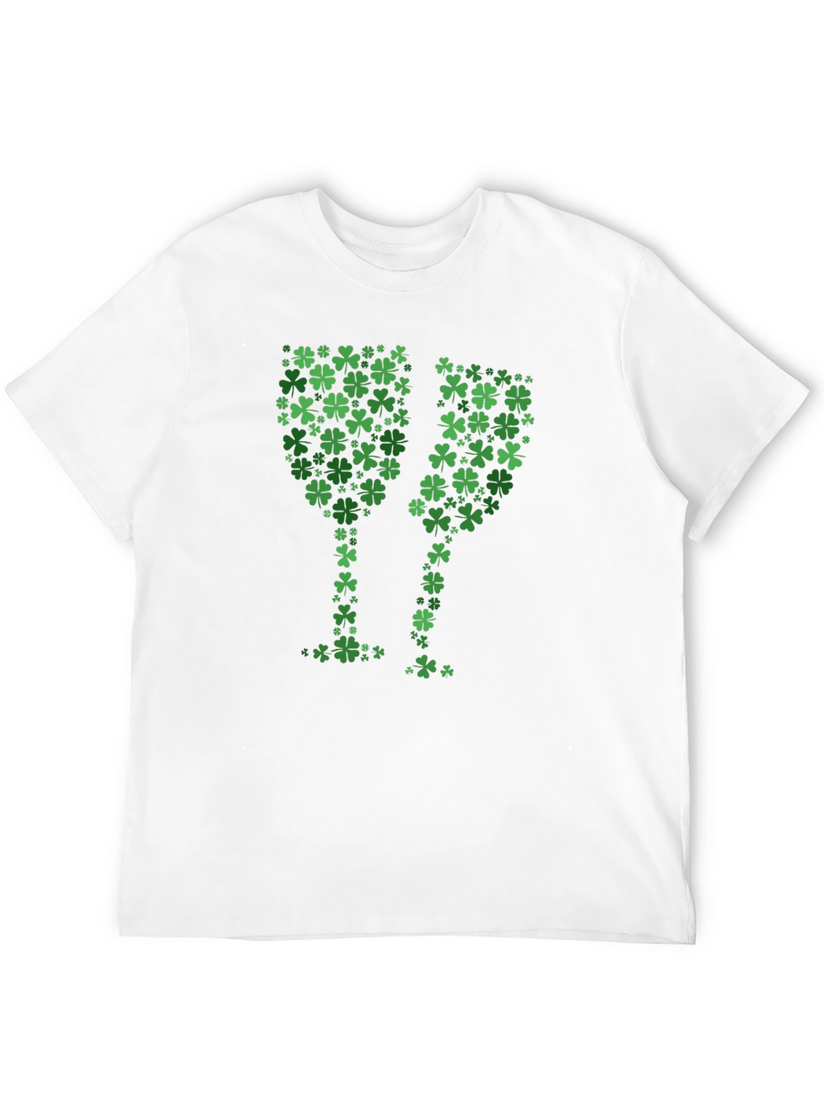 Shamrock Wine Glasses T-Shirt - St. Patricks Day