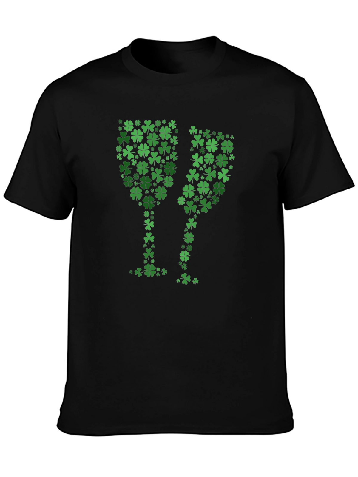 Shamrock Wine Glasses T-Shirt - St. Patricks Day